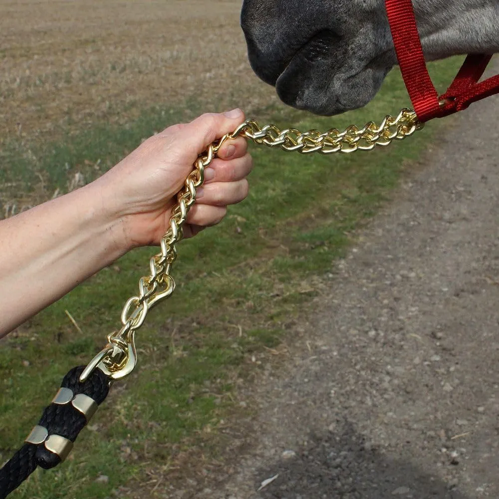 Schneiders Nylon Lead Rope with Brass Plated Chain | Durable & Rot-Resistant | 30 Brass-Plated Chain for Added Control