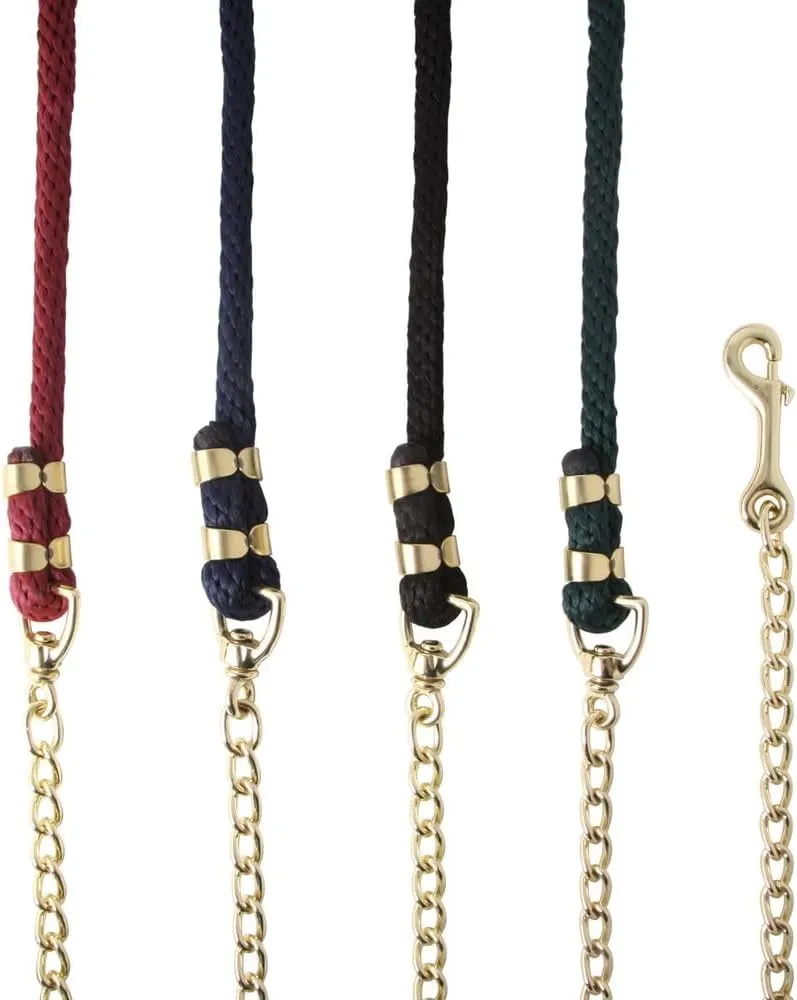 Schneiders Nylon Lead Rope with Brass Plated Chain | Durable & Rot-Resistant | 30 Brass-Plated Chain for Added Control