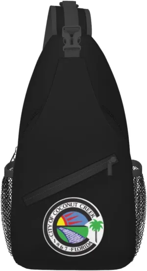 Seal Of Coconut Creek, Florida Crossbody Bags For Women Men Chest Backpack Gym Shoulder Bag Travel Outdoor Sports Casual Crossbody Bags