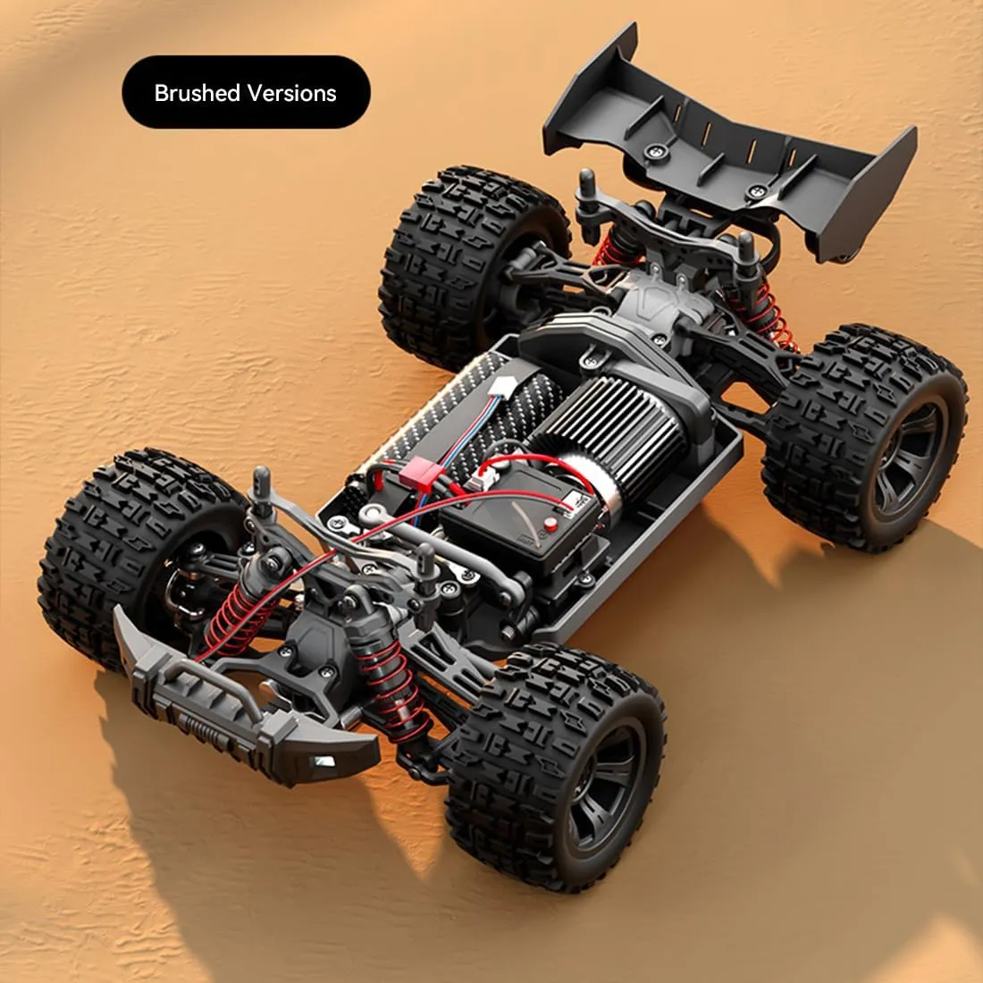 SG118PRO 1/18 RC Simulation Off-Road Car, Full-Proportional 4WD, 35KM/h High-Speed RC Monster Truck with Three Lighting Modes (Carbon Brush Version/Black and Green)
