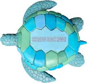 Sheraton Beach Hawaii Beach Souvenir Hand Painted Resin Refrigerator Magnet Turtle Design Single