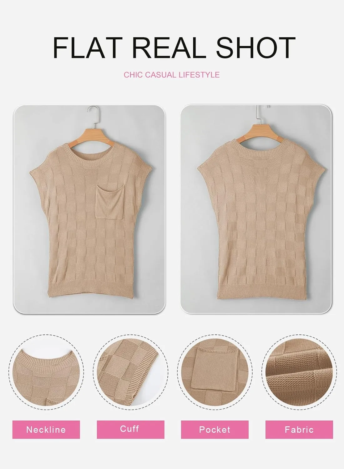 SHEWIN Womens Summer Cap Sleeve Tops Casual Crewneck Knit Short Sleeve Sweater Loose Fit Lightweight Shirts