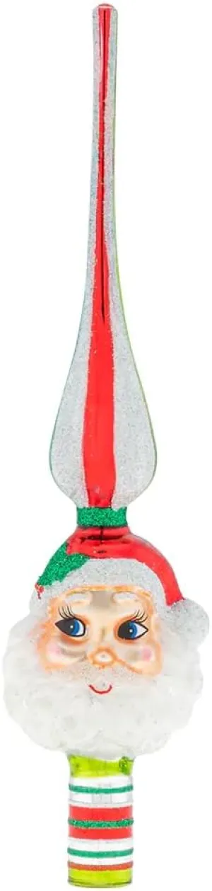 Shiny Brite Holiday Splendor 11.5" Santa Finial