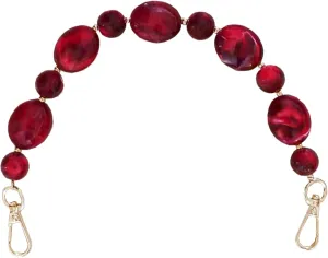 Short Purse Chain 13.2 inch Bead Purse Strap Decorative Acrylic Purse Chain Extender for Handbag Underarm Bag(Red)