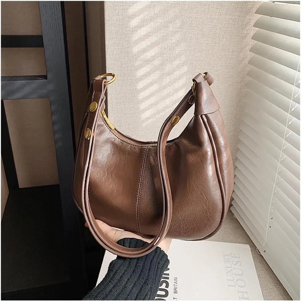 Shoulder Bag for Women Trendy Small Leather Hobo Bags Crossbody Purse Clutch Saddle Bag