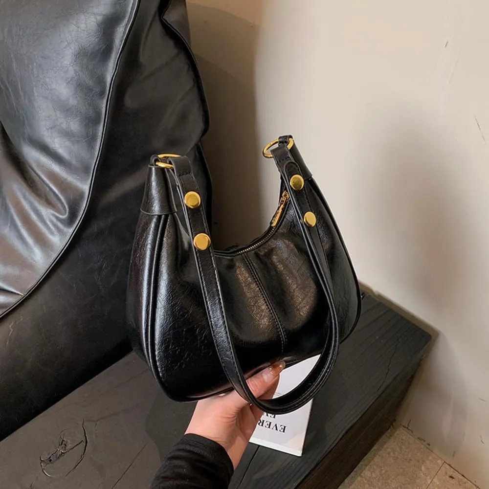 Shoulder Bag for Women Trendy Small Leather Hobo Bags Crossbody Purse Clutch Saddle Bag