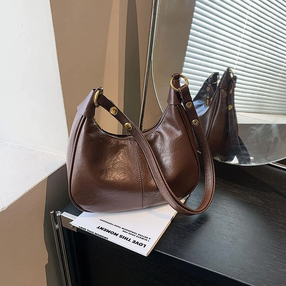 Shoulder Bag for Women Trendy Small Leather Hobo Bags Crossbody Purse Clutch Saddle Bag