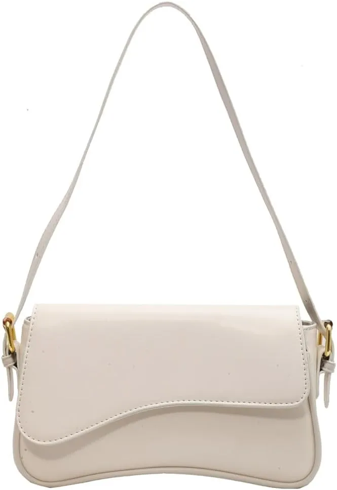 Shoulder Bag for Women Vegan Leather Hobo Handbags Y2K Trendy Saddle Bag Clutch Purse with 2 Removable Strap