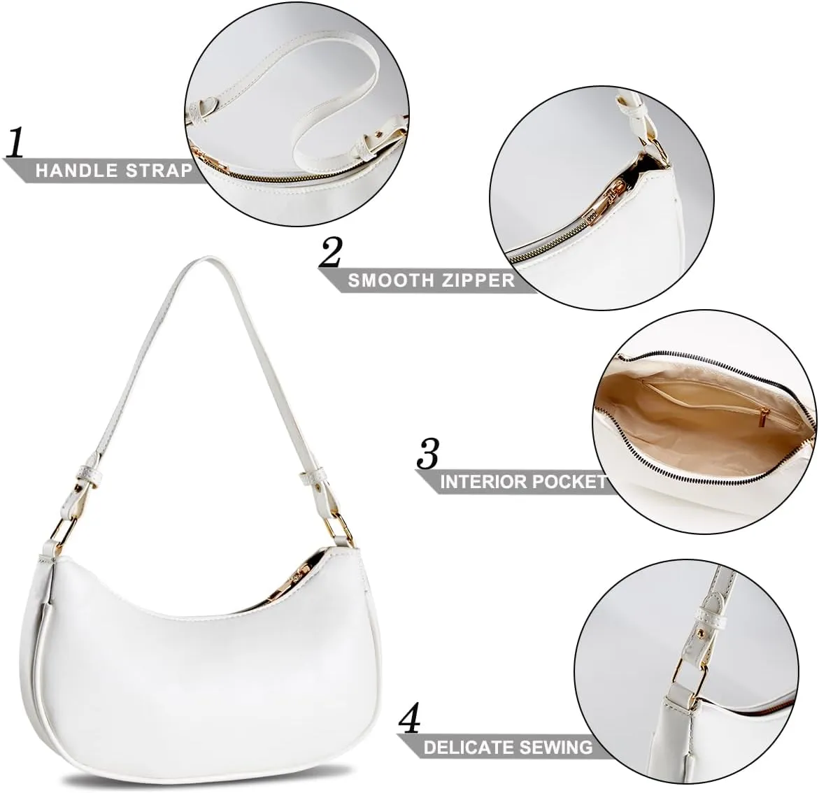 Shoulder Bag Purse For Women Trendy Crescent Clutch Small Purses Handbag Bag