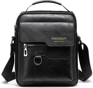 Shoulder Leather Bag Messenger Pack for Men Travel Business Work Casual Day CrossBody Handbag Bag Men's Gift