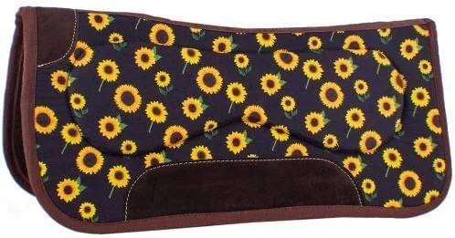 Showman 31" x 32" Built-Up Felt Saddle Pad w/Sunflower Design