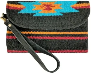 Showman Black Southwest Design Wool Saddle Blanket Wallet