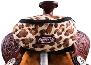Showman Leopard Print Insulated Nylon Saddle Pouch
