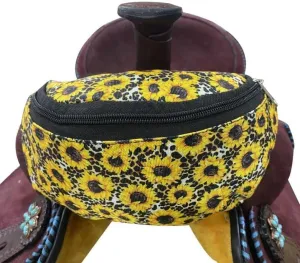 Showman Sunflower & Cheetah Print Insulated Nylon Saddle Pouch