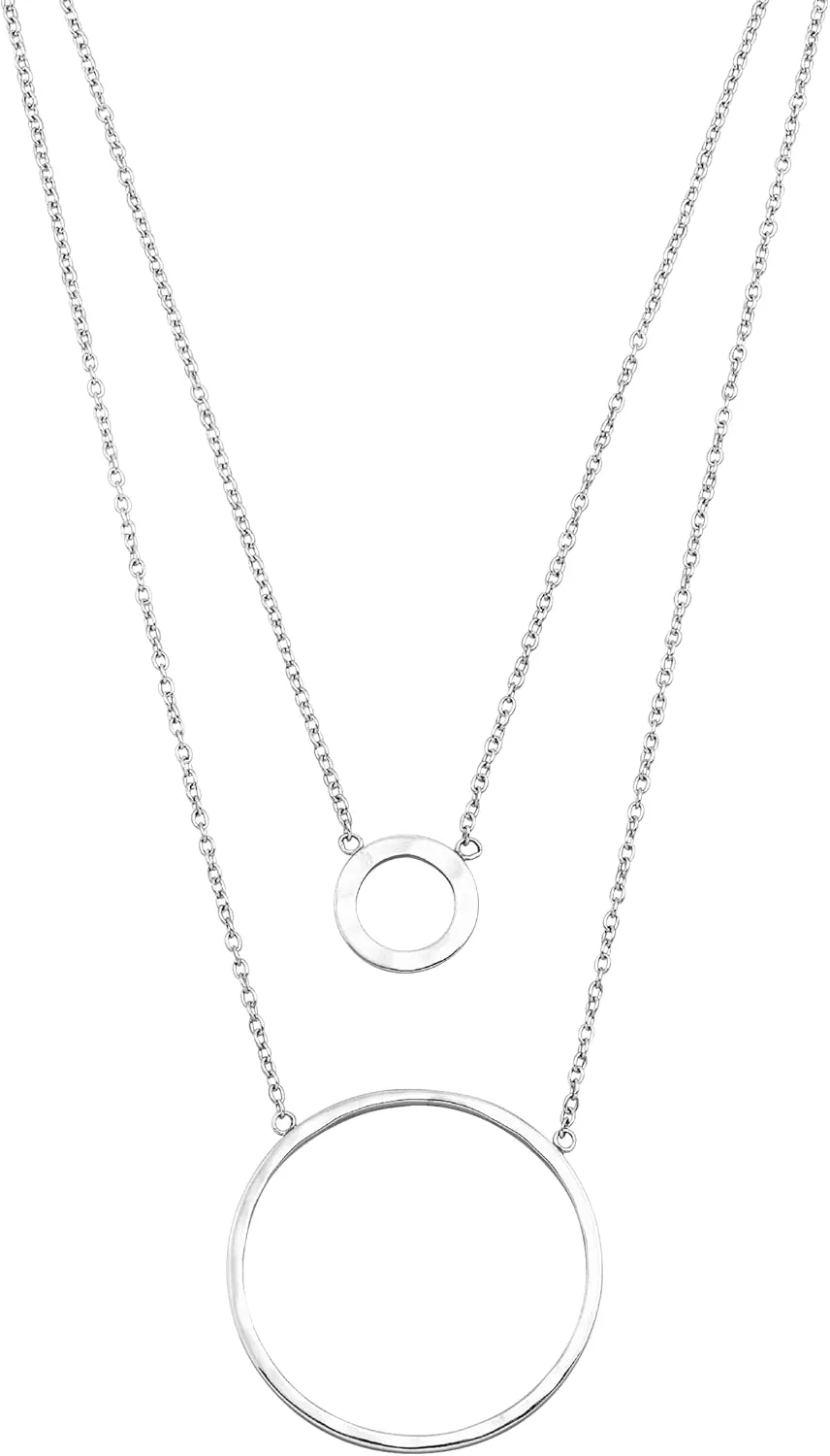 Silpada 'Layered Karma' Pendant Necklace in Sterling Silver, 15"   2"