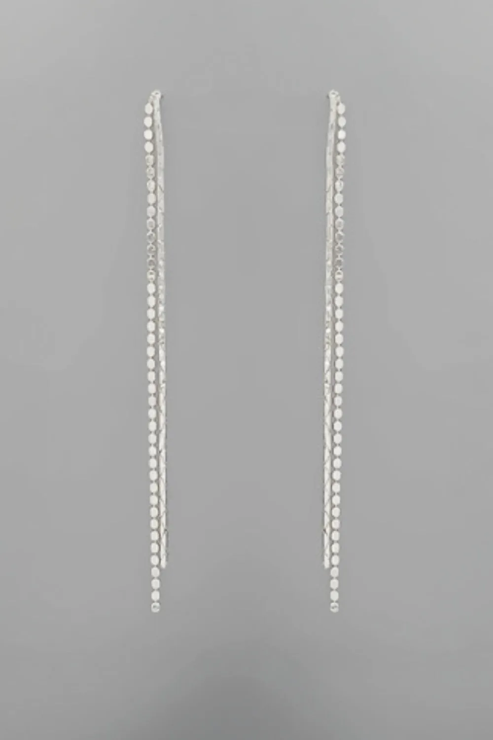 Silver Ball & Snake Chain Drop Earrings