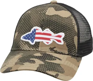 Simms Walleye Patch Trucker Hat – Snapback Baseball Cap with Walleye Fish Patch