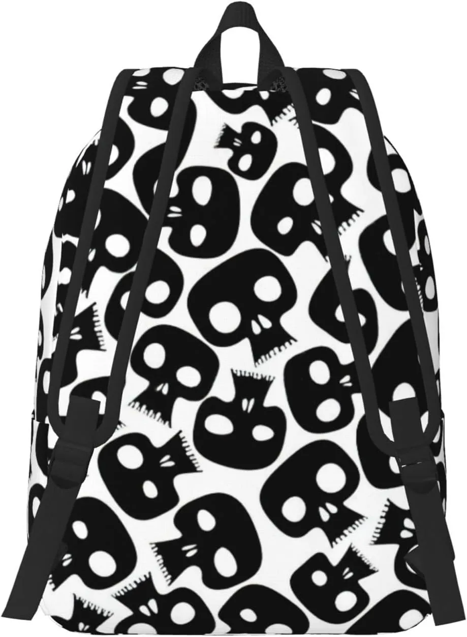 Skulls Large Capacity Backpack, Men'S And Women'S Fashionable Travel Backpack, Leisure Work Bag,