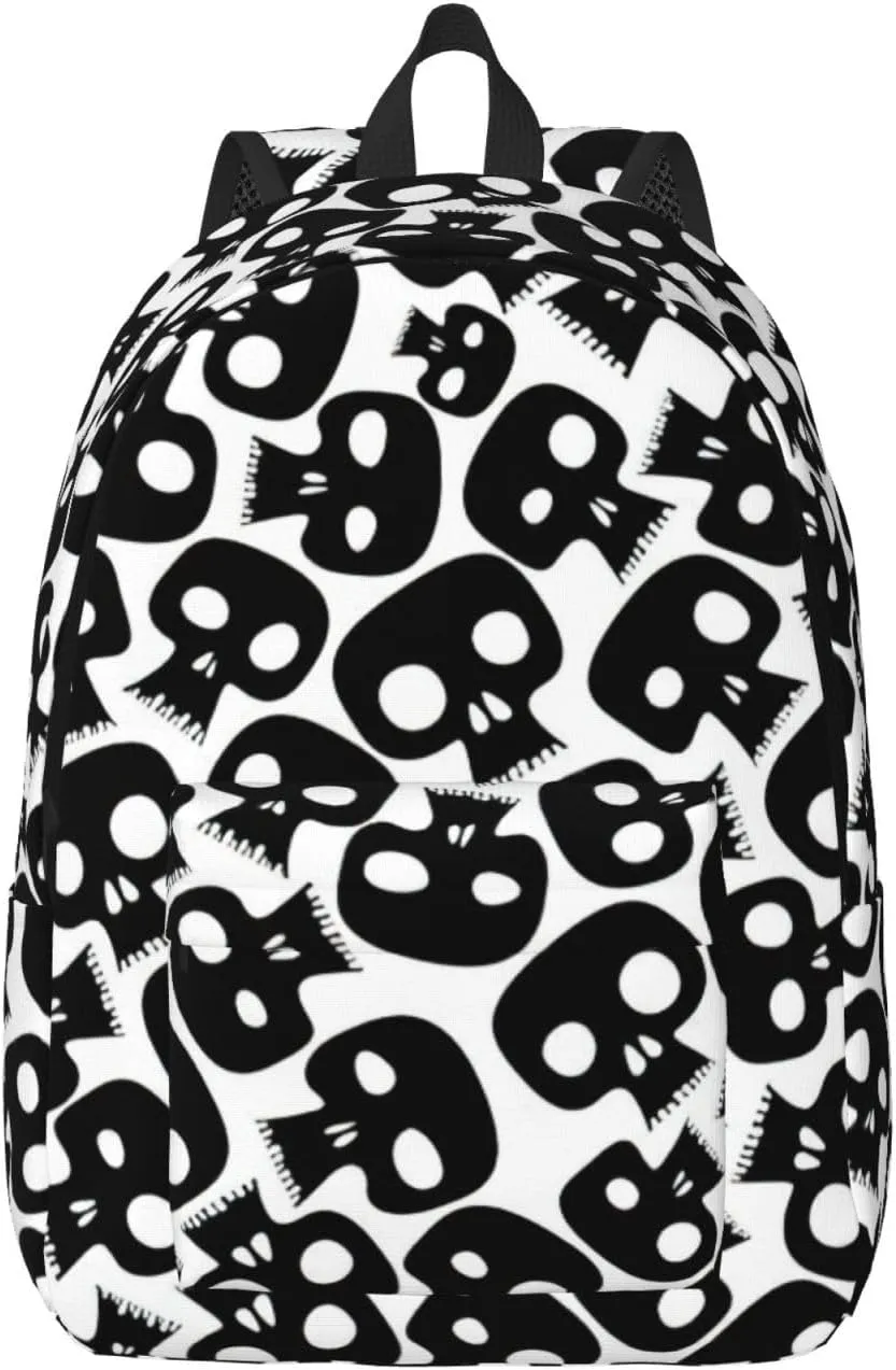 Skulls Large Capacity Backpack, Men'S And Women'S Fashionable Travel Backpack, Leisure Work Bag,