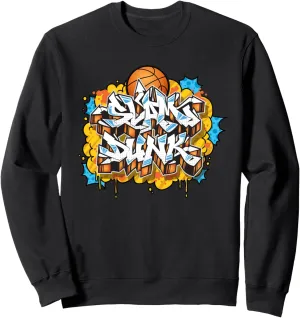 Slam Dunk Basketball Graffiti Style Illustration Graphic Sweatshirt