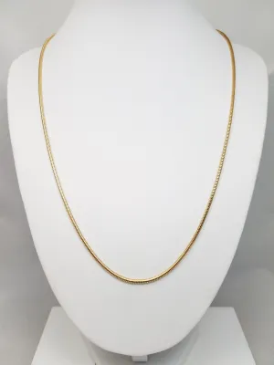 Sleek Solid Snake Chain 20" Necklace in 14k Yellow Gold