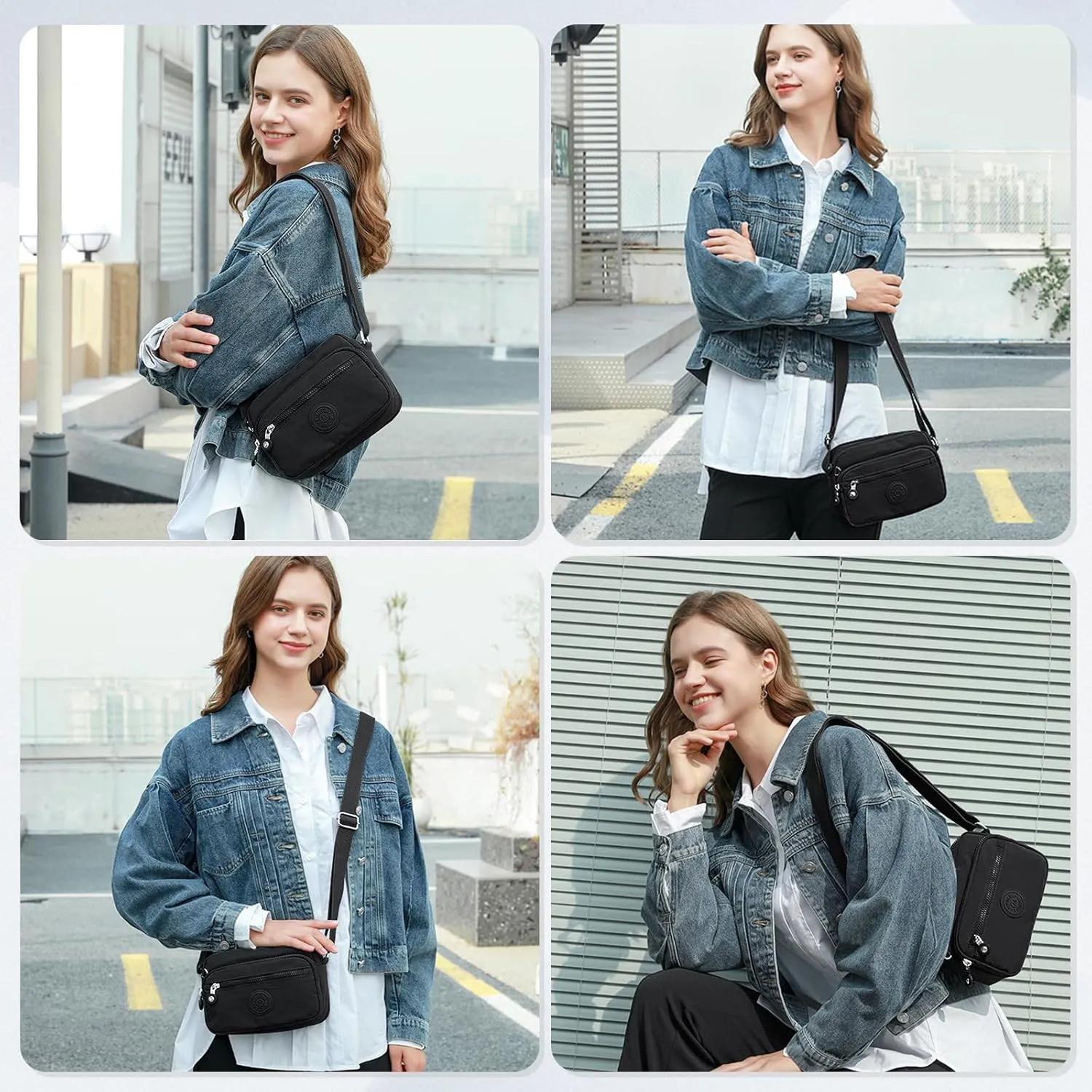Small Crossbody Bags for Women Nylon Waterproof Lightweight Crossbody Purse Casual Fashion Shoulder Bag Handbags