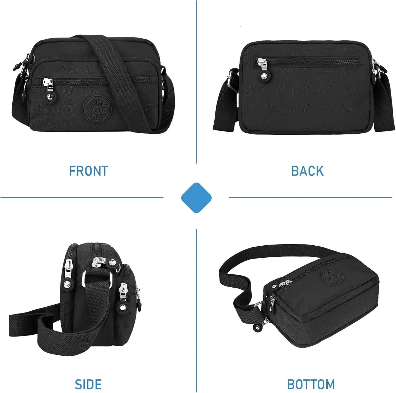 Small Crossbody Bags for Women Nylon Waterproof Lightweight Crossbody Purse Casual Fashion Shoulder Bag Handbags