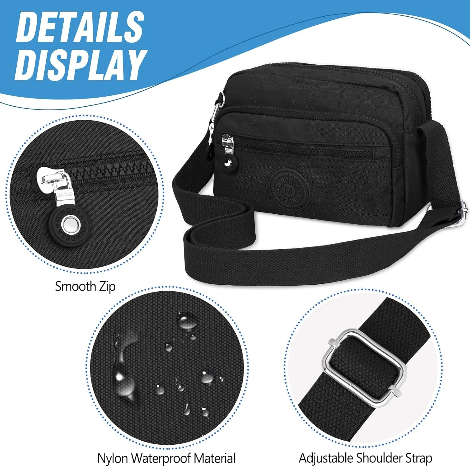 Small Crossbody Bags for Women Nylon Waterproof Lightweight Crossbody Purse Casual Fashion Shoulder Bag Handbags