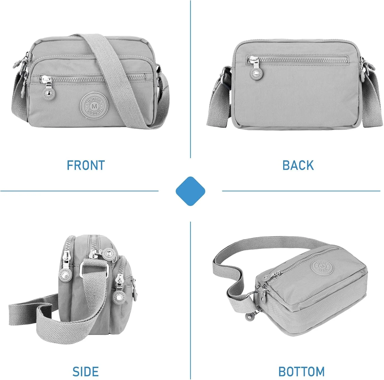 Small Crossbody Bags for Women Nylon Waterproof Lightweight Crossbody Purse Casual Fashion Shoulder Bag Handbags