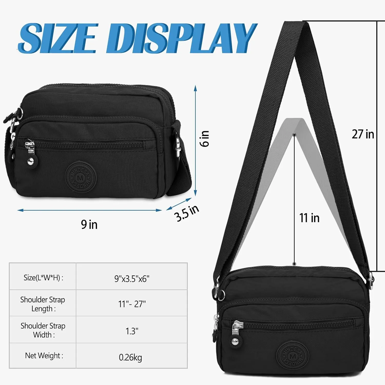 Small Crossbody Bags for Women Nylon Waterproof Lightweight Crossbody Purse Casual Fashion Shoulder Bag Handbags
