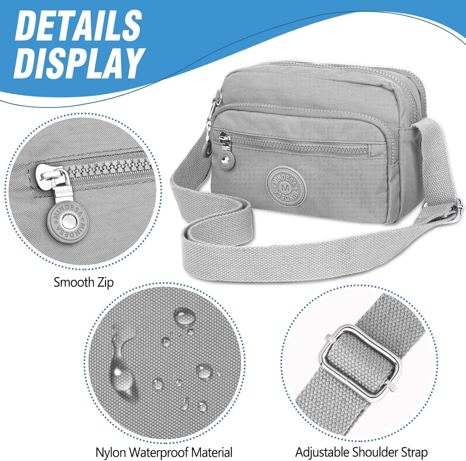 Small Crossbody Bags for Women Nylon Waterproof Lightweight Crossbody Purse Casual Fashion Shoulder Bag Handbags