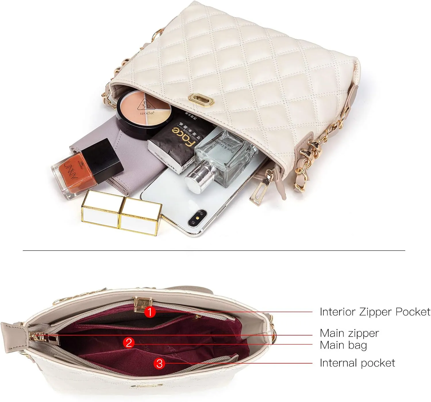 Small Crossbody Bags for Women Purses Fashion Leather Lightweight Handbags Shoulder Bag