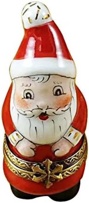 Small Santa Limoges Box Figurine Authentic Rochard French Porcelain