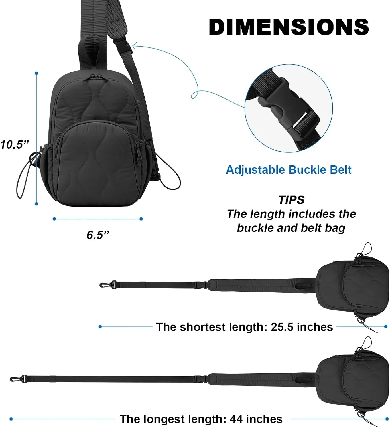 Small Sling Bag for Women Crossbody Backpack Adjustable Strap Sling Backpack for Daypack Casual Traveling Hiking Sports(Dark black)