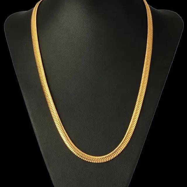 Snake Bone Chain 18K Gold Plated Pendant – Elegant & Timeless