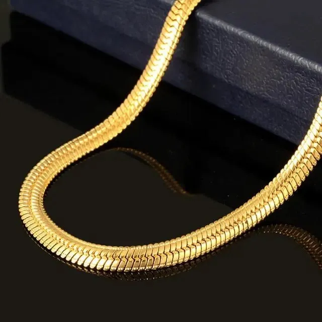 Snake Bone Chain 18K Gold Plated Pendant – Elegant & Timeless