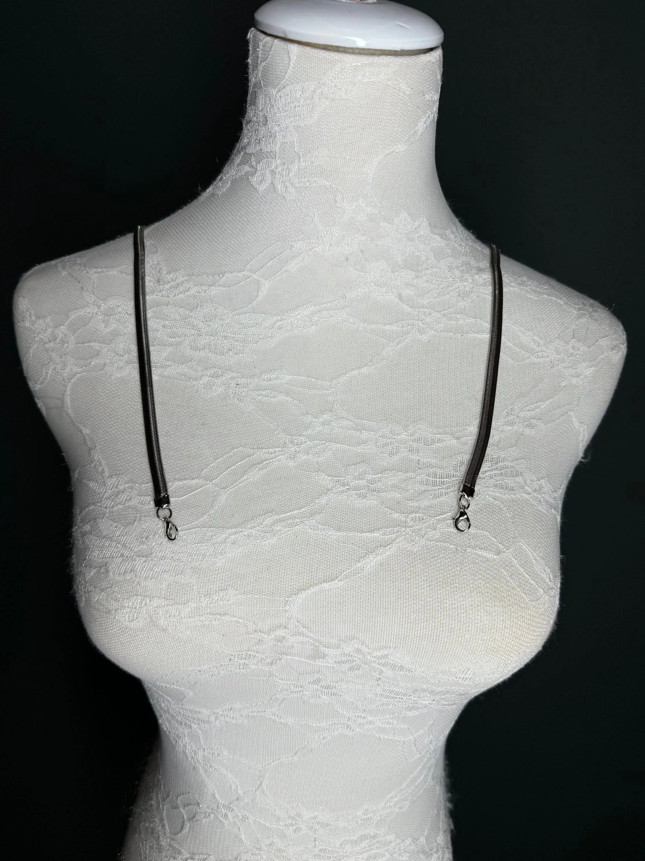 Snake Chai Strap, Silver Metal Chain strap, 38cm, 40cm Long, Strap, Bra Strap, Replacment Strap, Silver, Bags