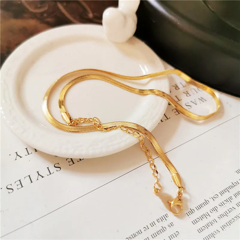 Snake Chain | Basic Snake Chain Necklace | Snake Chain in Gold and Silver