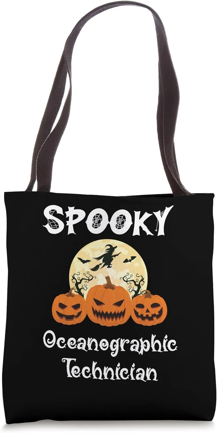 Spooky Oceanographic Technician Funny Halloween Tote Bag