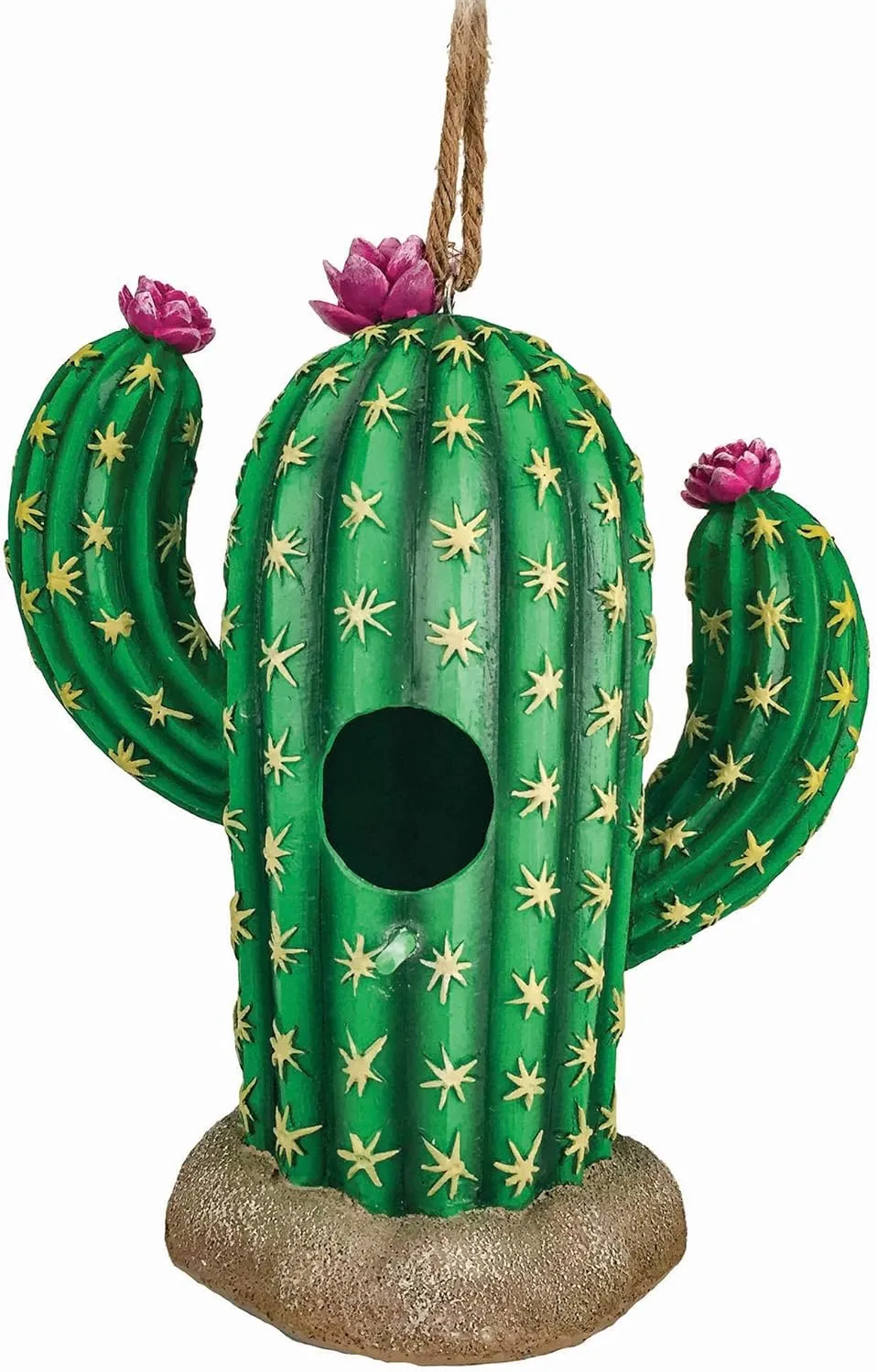 Spoontiques Cactus Birdhouse, Green - Garden Décor - Hanging Novelty Decorative Bird House for Yard, Garden Decoration, Outdoor Patio