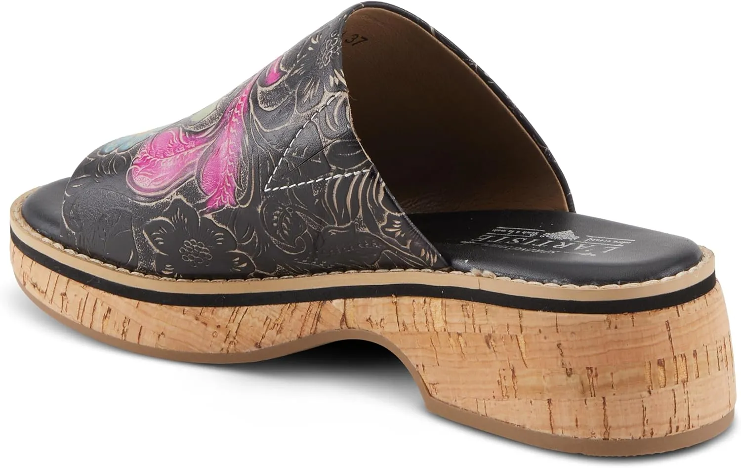 Spring Step L'Artiste Women's ALDINA Hand-Painted Leather Slides with Cushioned Comfort