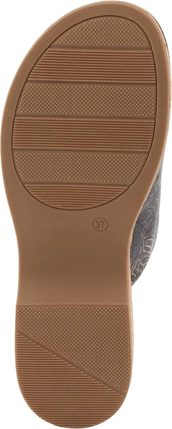 Spring Step L'Artiste Women's ALDINA Hand-Painted Leather Slides with Cushioned Comfort
