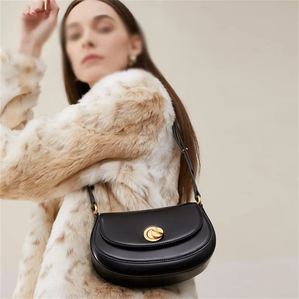 Spring Wedding Bag Retro Crossbody Bag Women's Texture Sigle Shoulder Saddle Bag Cashew Bag(E)