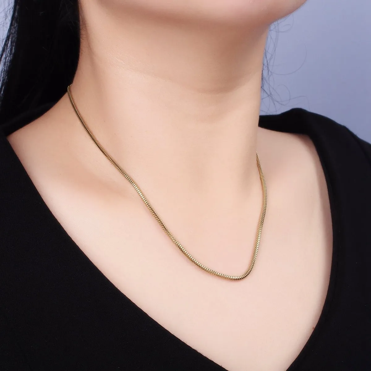 Stainless Steel 2mm Wheat Cocoon Snake Chain 18 Inch Layering Necklace | WA-2018 Clearance Pricing