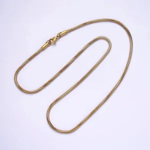 Stainless Steel 2mm Wheat Cocoon Snake Chain 18 Inch Layering Necklace | WA-2018 Clearance Pricing