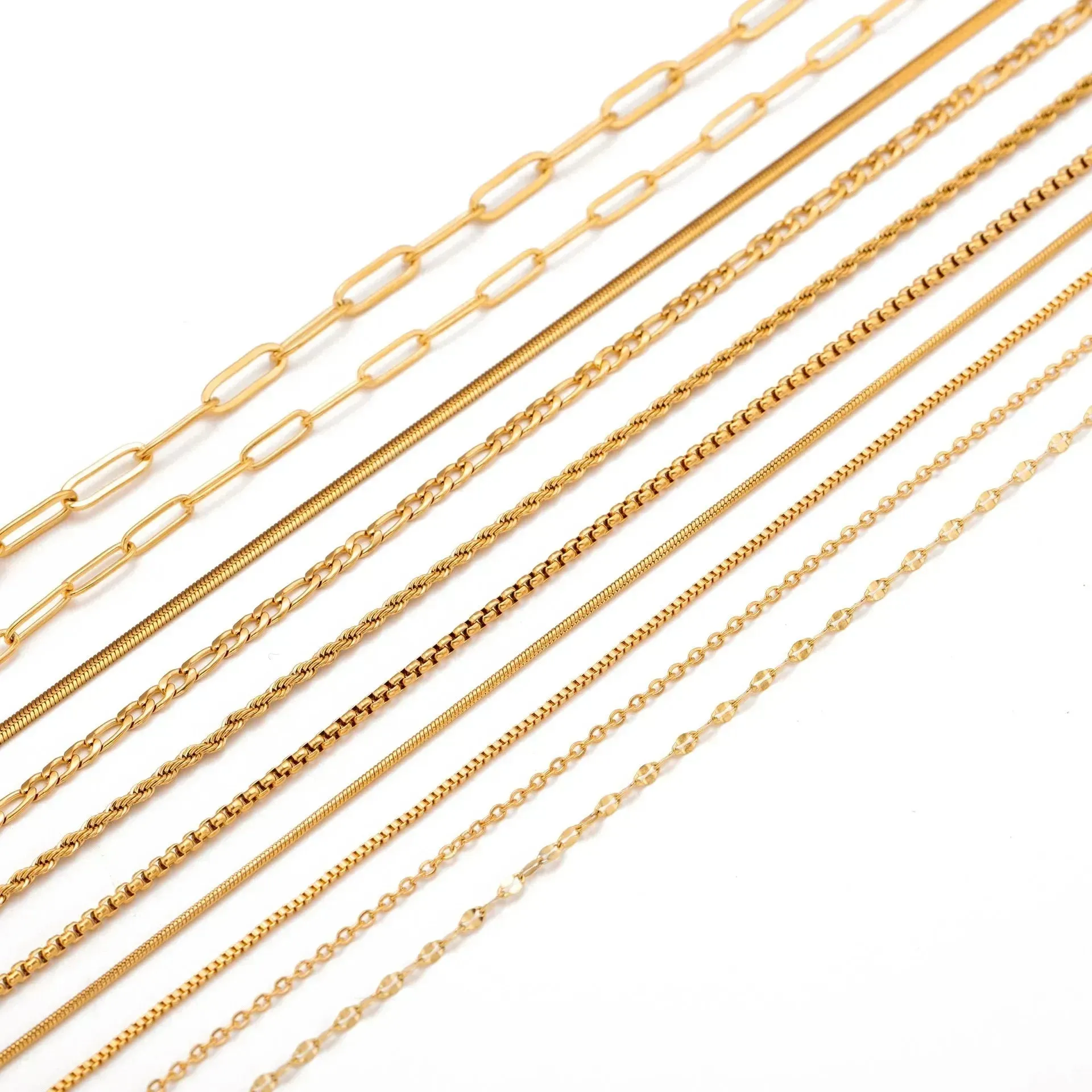 Stainless Steel Vacuum Vapor Plating 18K Gold Color Protection Lip Chain Necklace