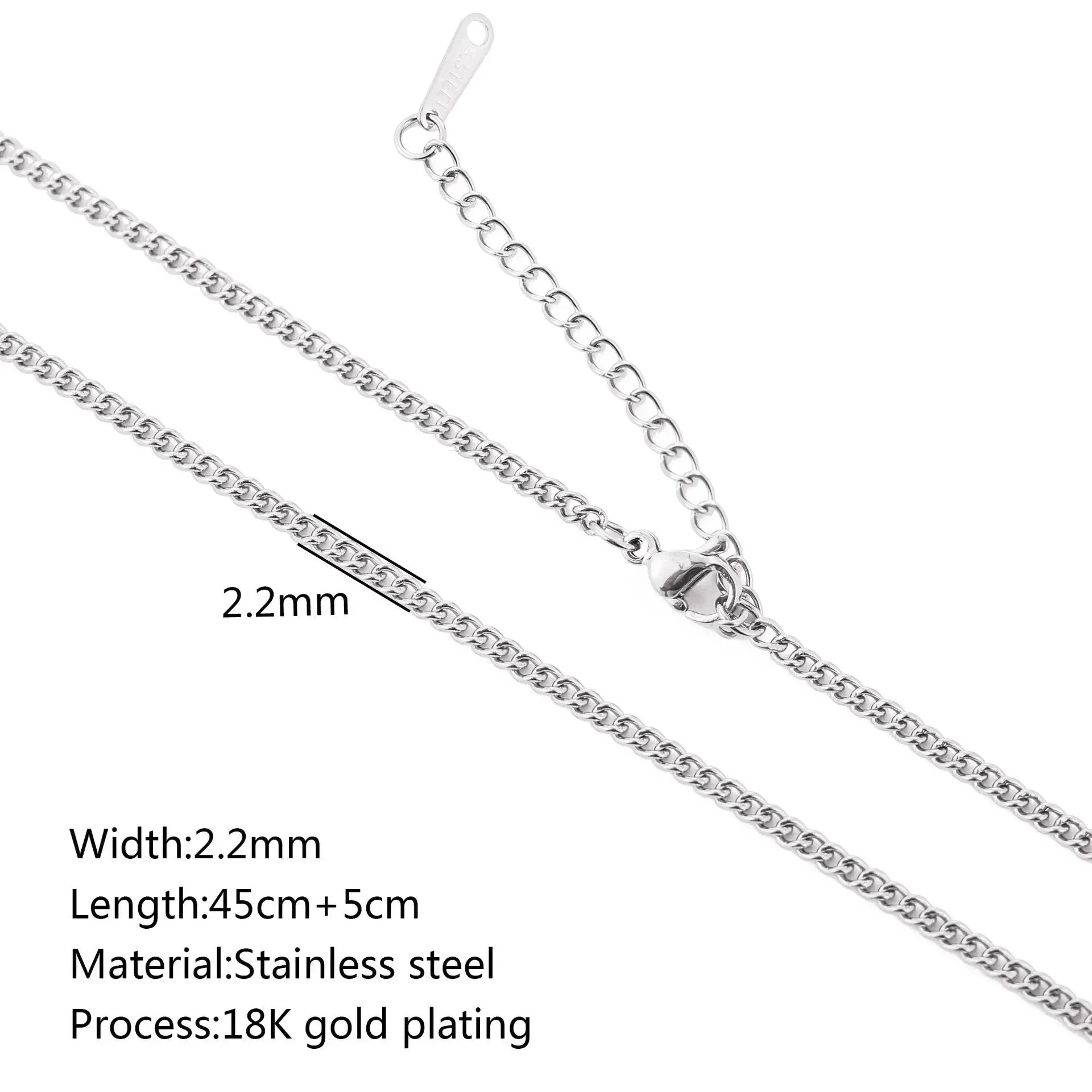 Stainless Steel Vacuum Vapor Plating 18K Gold Color Protection Lip Chain Necklace