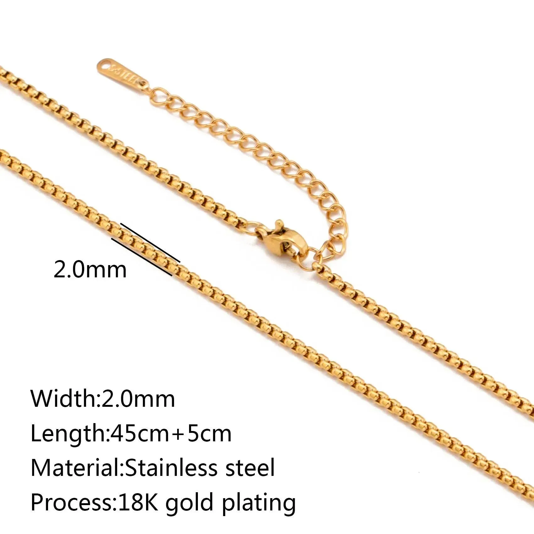 Stainless Steel Vacuum Vapor Plating 18K Gold Color Protection Lip Chain Necklace