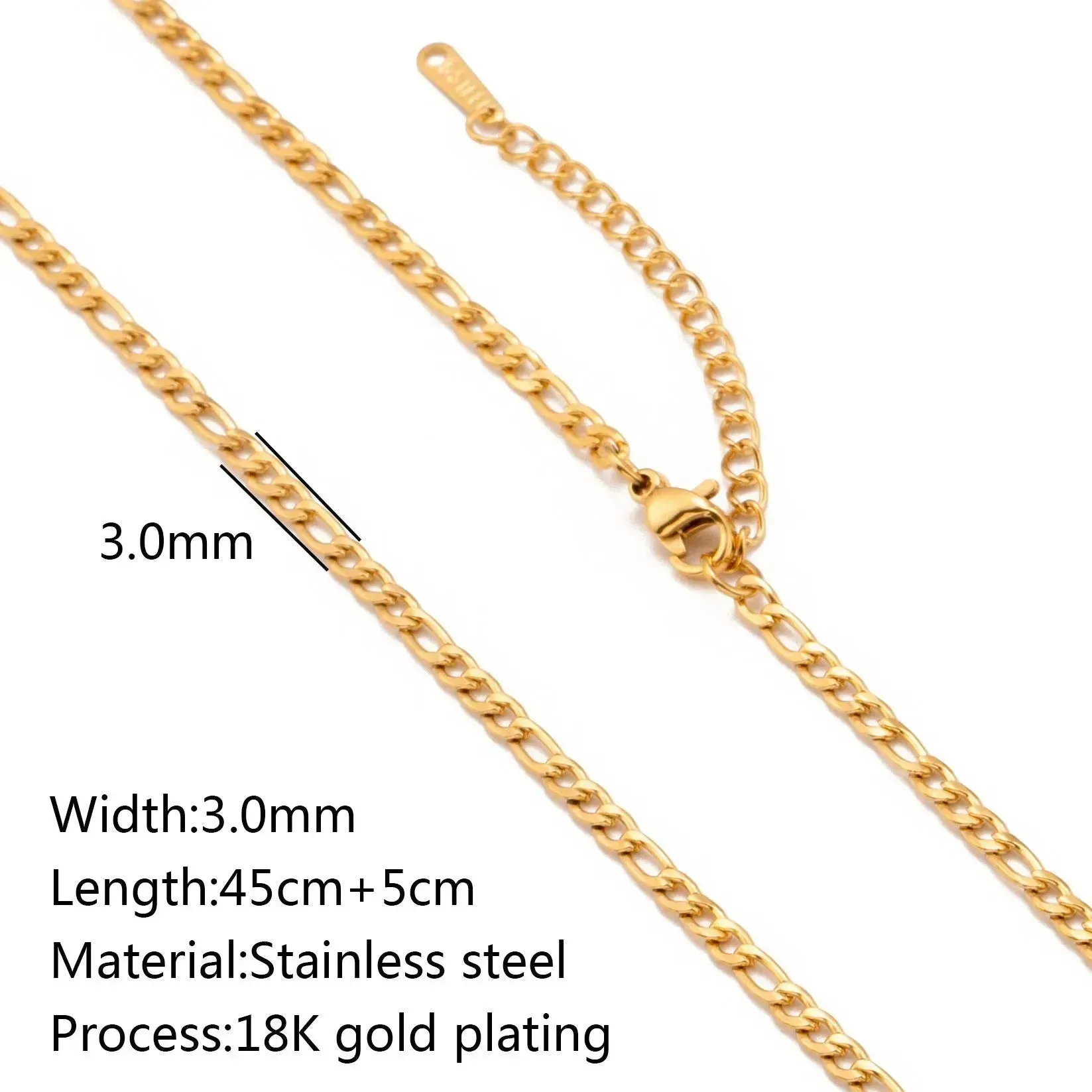 Stainless Steel Vacuum Vapor Plating 18K Gold Color Protection Lip Chain Necklace