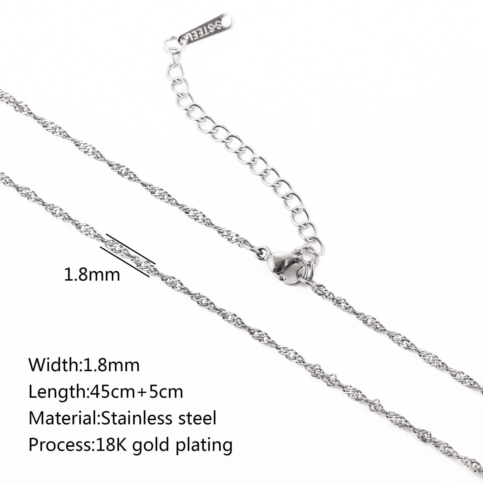 Stainless Steel Vacuum Vapor Plating 18K Gold Color Protection Lip Chain Necklace